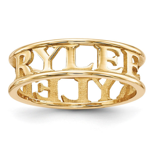 10k Yellow Gold Cut-out Name Ring