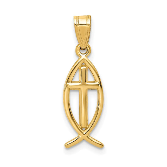 10k Ichthus Fish Pendant