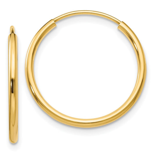 10k 1.5mm Polished Round Endless Hoop Earrings
