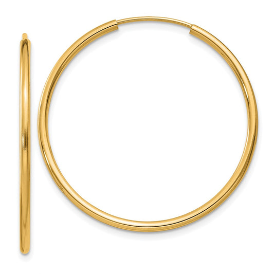 10k 1.5mm Polished Round Endless Hoop Earrings