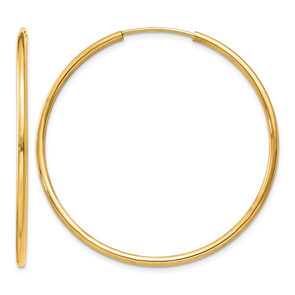 10k 1.5mm Polished Round Endless Hoop Earrings