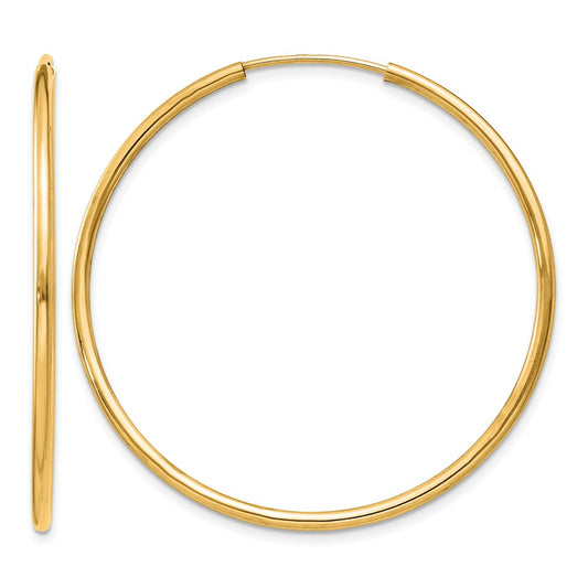 10k 1.5mm Polished Round Endless Hoop Earrings