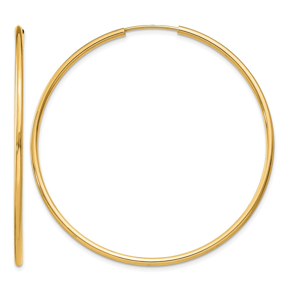 10k 1.5mm Polished Round Endless Hoop Earrings