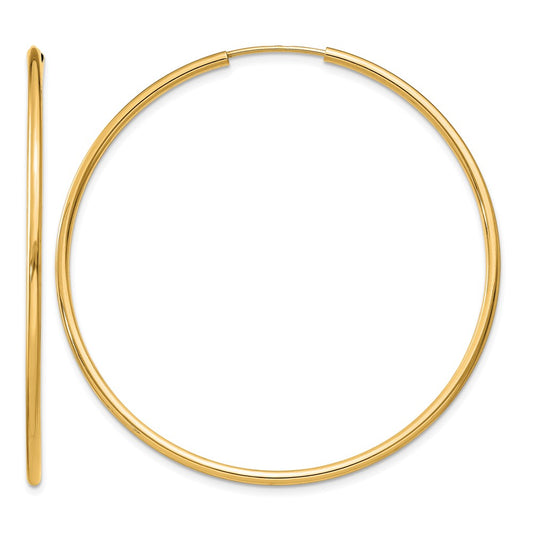 10k 1.5mm Polished Round Endless Hoop Earrings