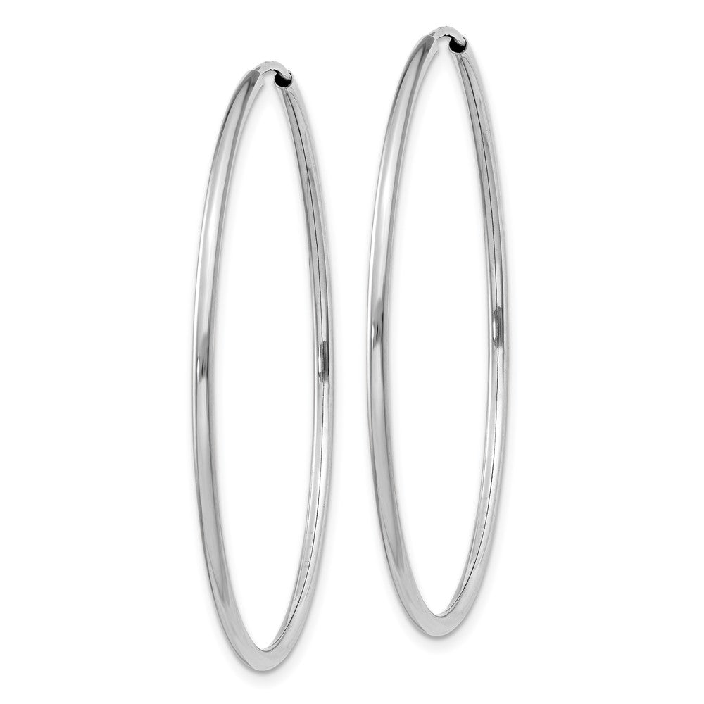 10k White Gold 1.5mm Polished Endless Hoop Earrings