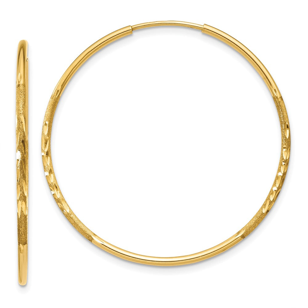 10k 1.25mm Diamond-cut Endless Hoop Earring
