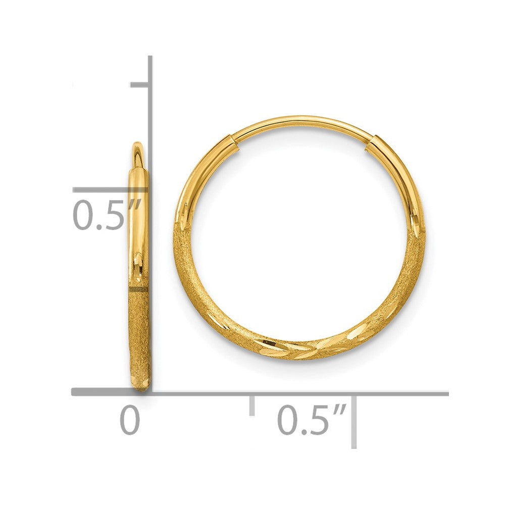 10k 1.25mm Diamond-cut Endless Hoop Earring