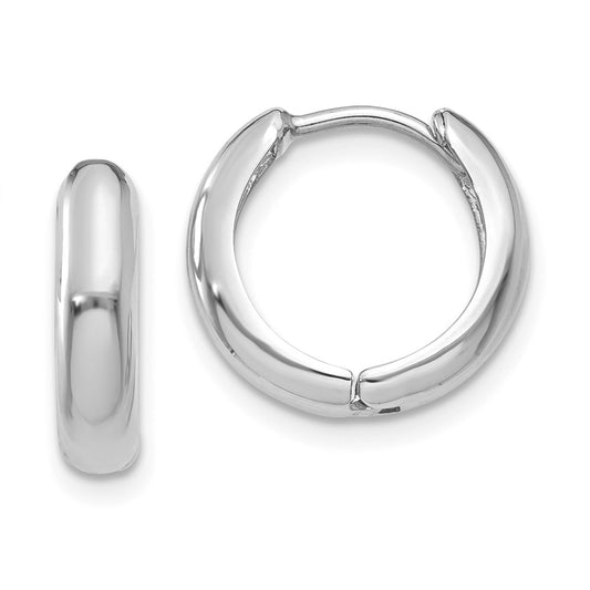 10k White Gold Hinged Hoop Earrings