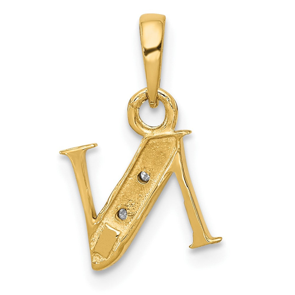 10K and Rhodium Diamond Initial Z Charm