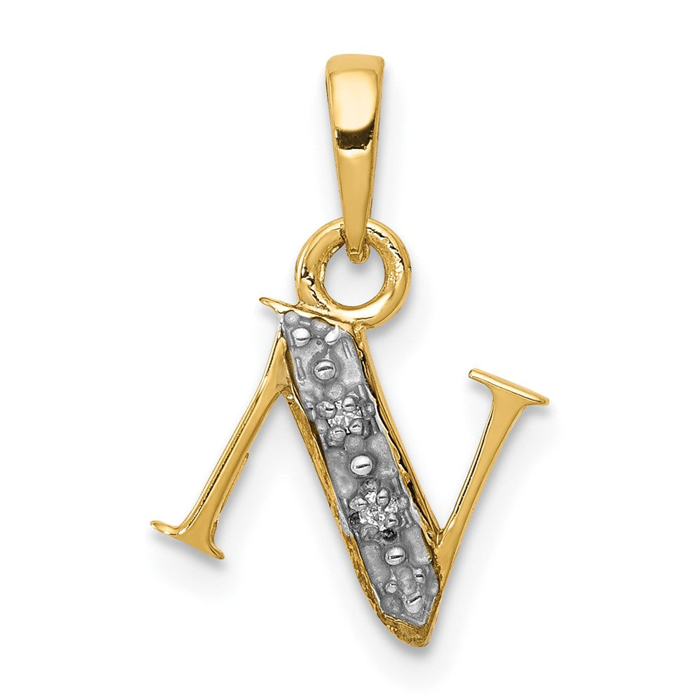 10K and Rhodium Diamond Initial Z Charm