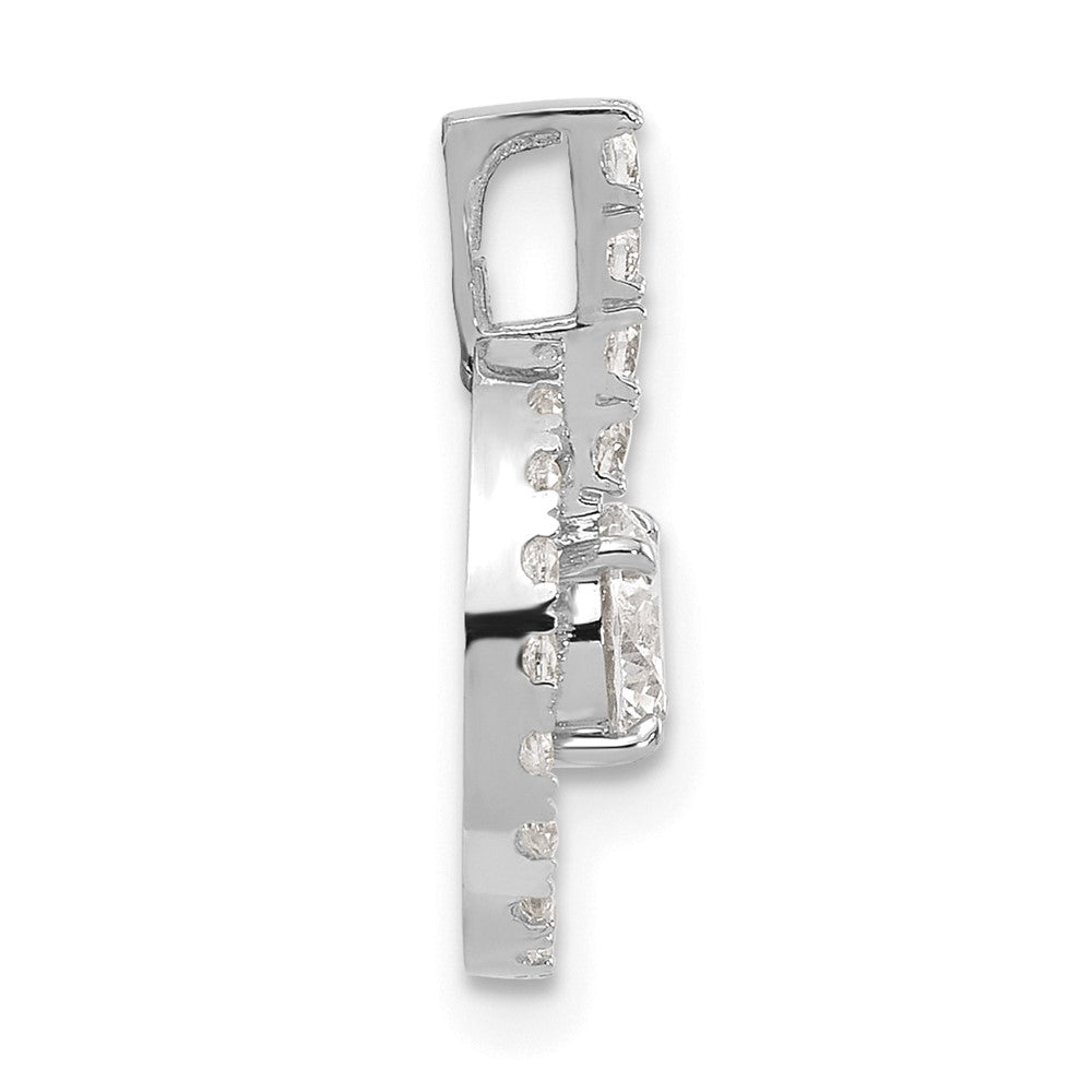 10K Tiara Collection White Gold Polished CZ Pendant