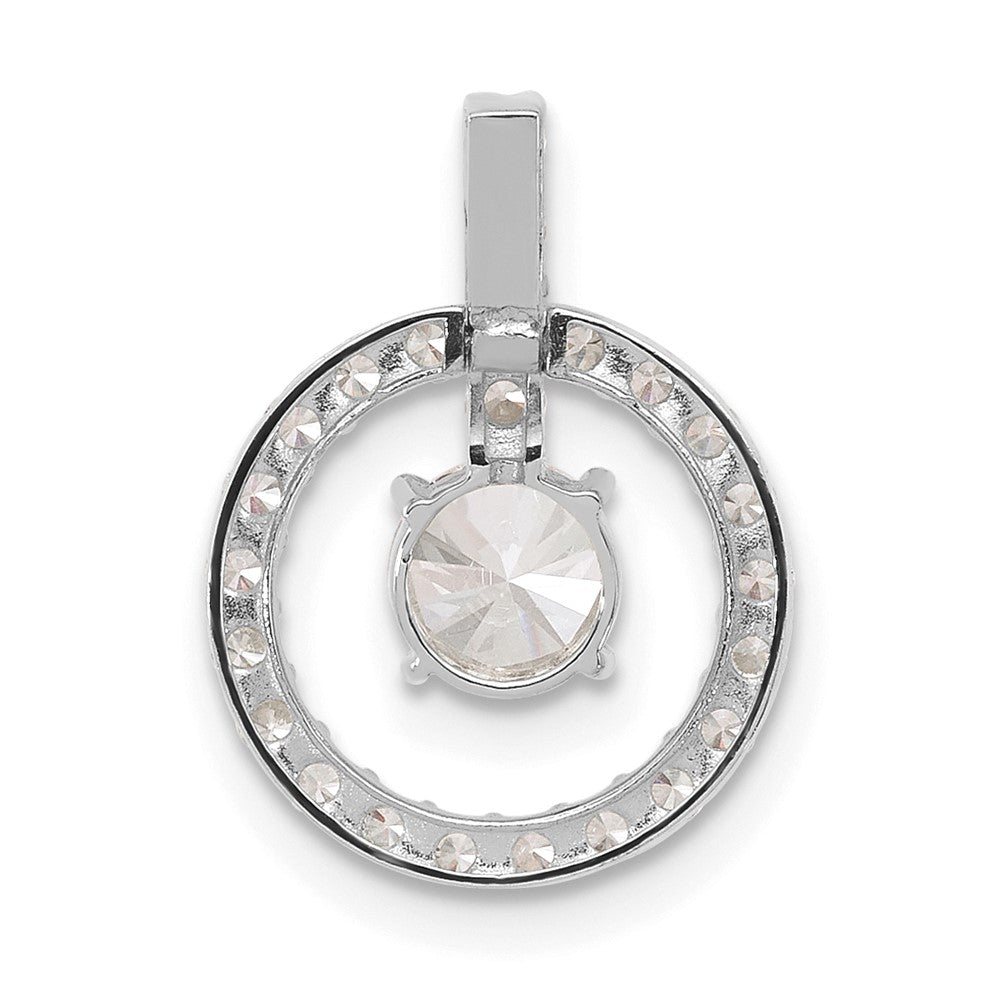 10K Tiara Collection White Gold Polished CZ Pendant