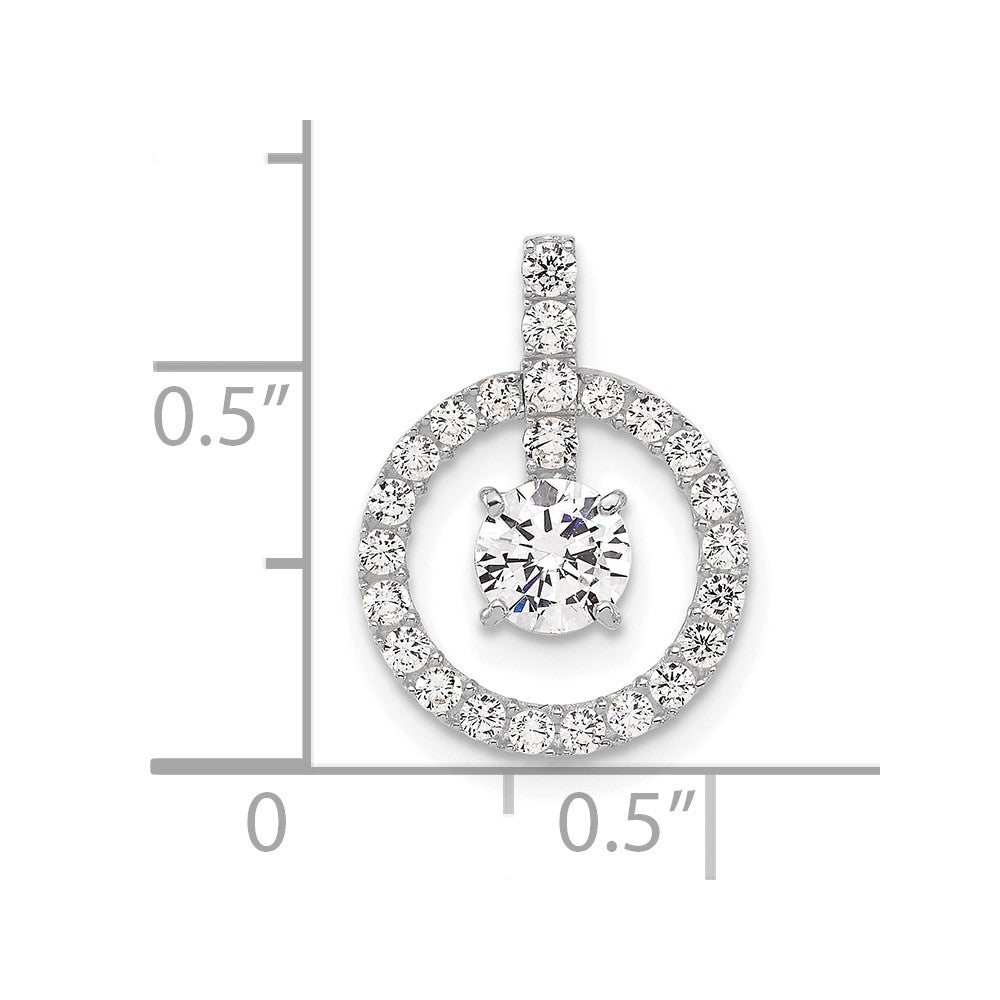 10K Tiara Collection White Gold Polished CZ Pendant