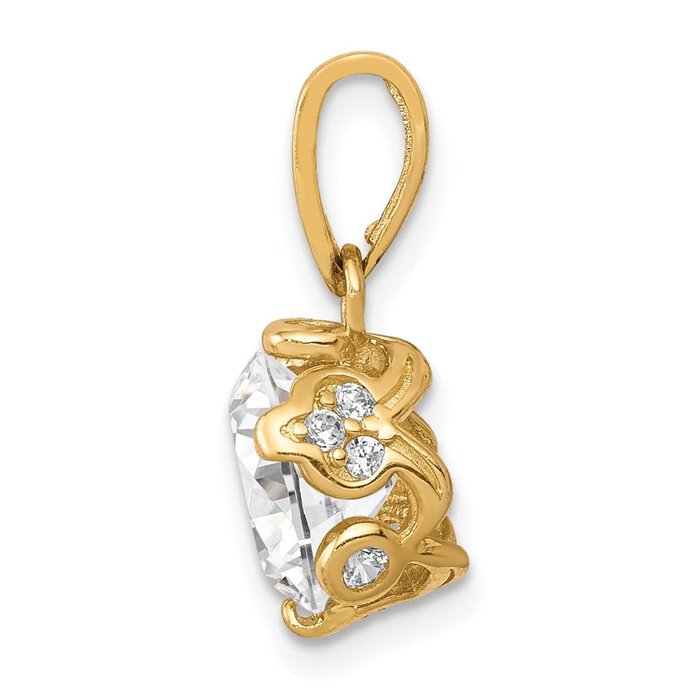 10K Tiara Collection Polished CZ Pendant