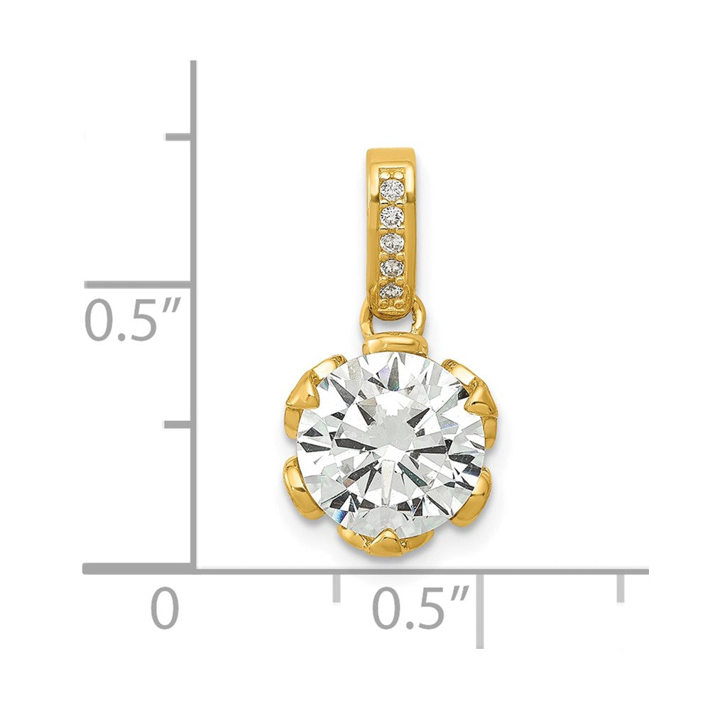 10K Tiara Collection Polished CZ Pendant