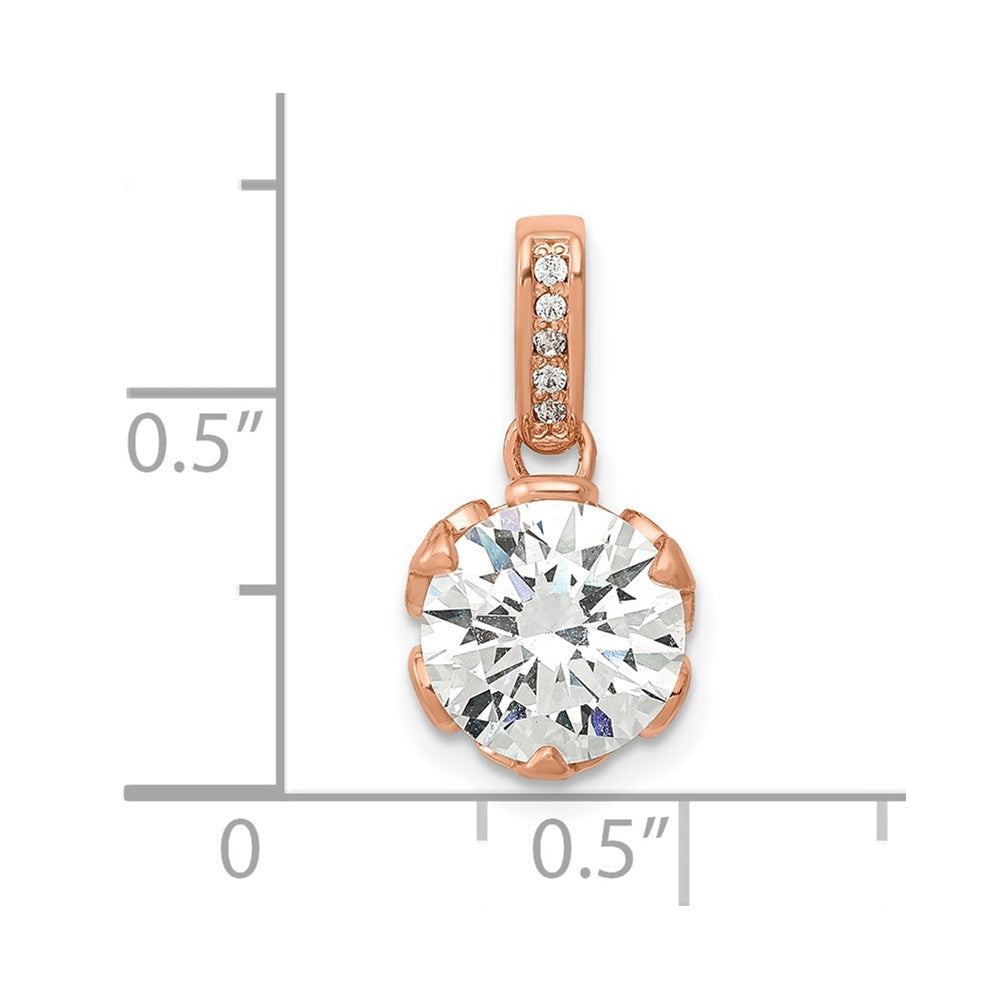 10K Tiara Collection Rose Gold Polished CZ Pendant