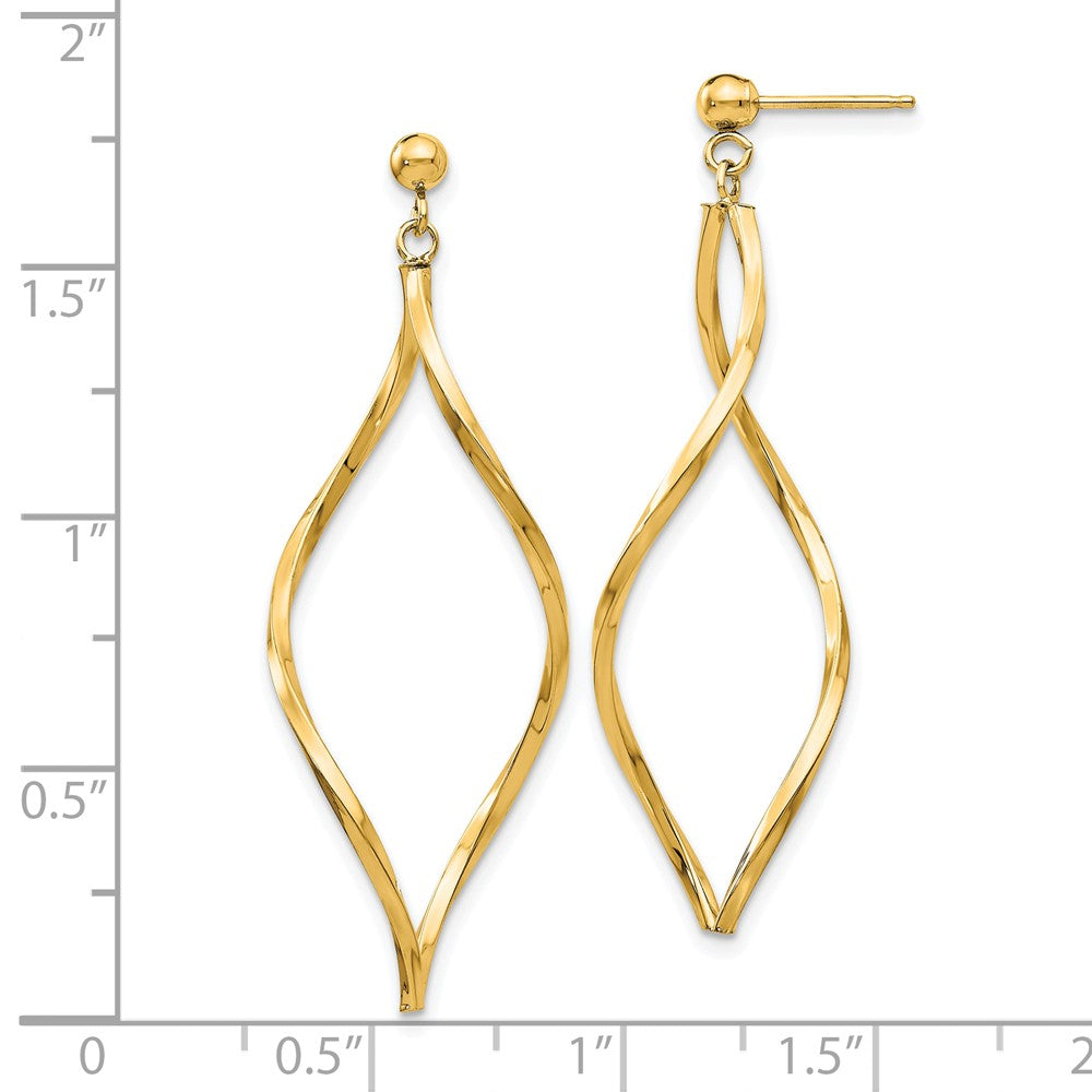 10k Twisted Post Dangle Earrings