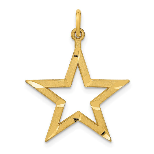 10k Diamond-cut Star Charm