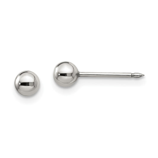 Piercing only Stainless Steel Polished 4mm Ball Post Earrings