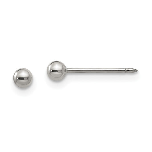 Piercing only Stainless Steel Polished 3mm Ball Post Earrings