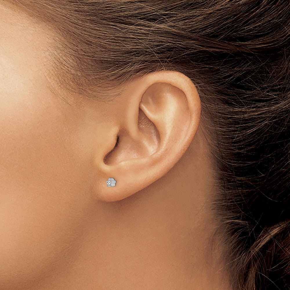 Piercing only Stainless Steel Polished Crystal in Star Earrings