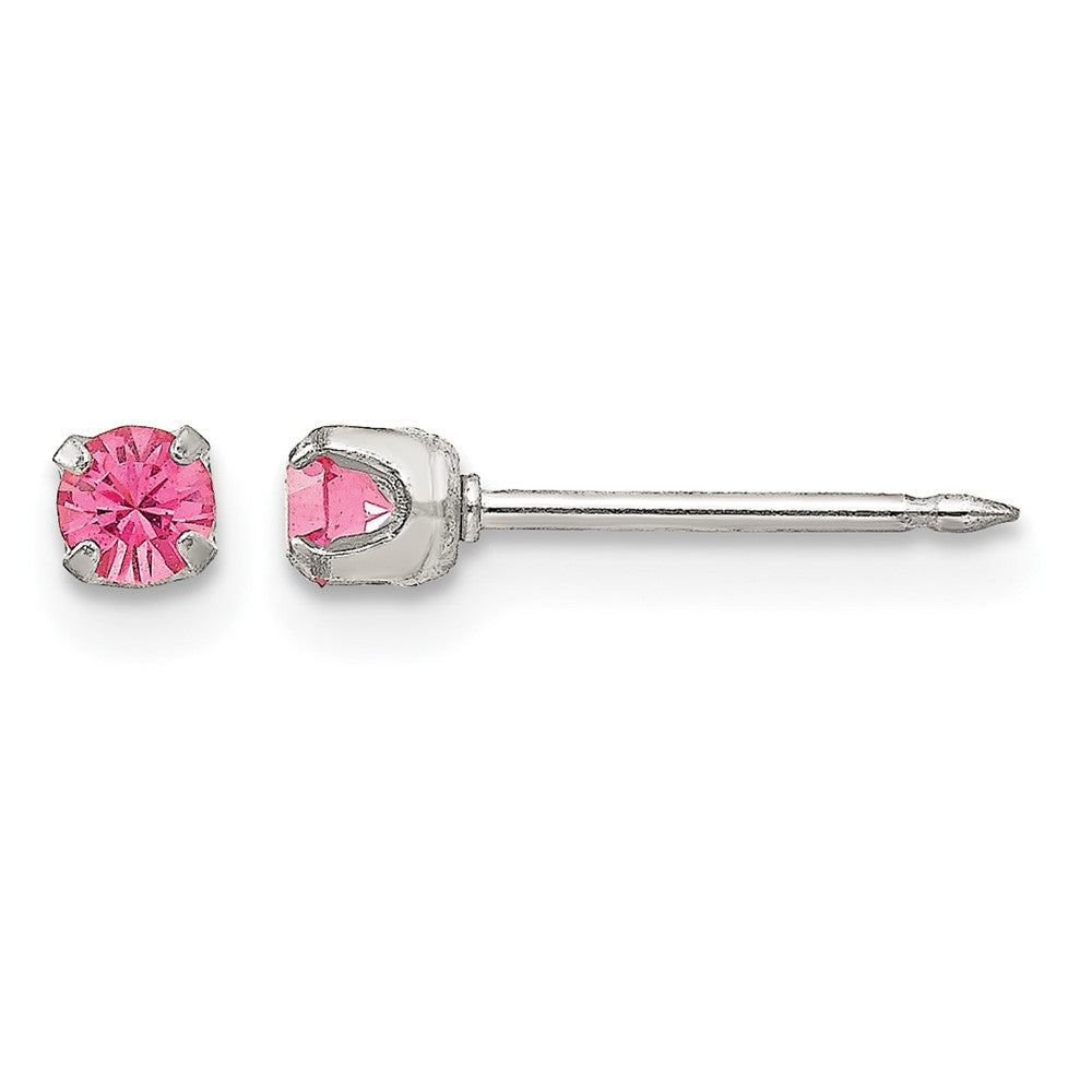 Inverness Stainless Steel 3mm Rose Crystal Earrings