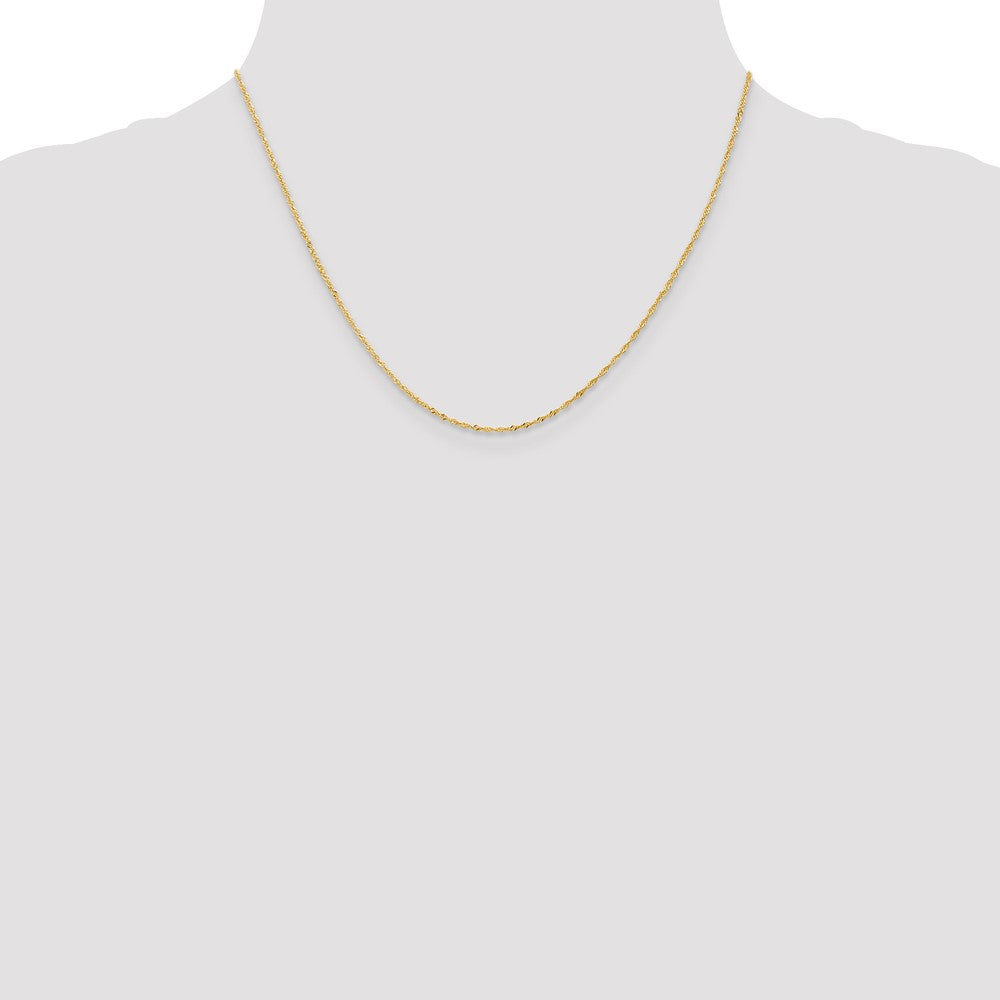 18K 18 inch 1.1mm Singapore with Spring Ring Clasp Chain