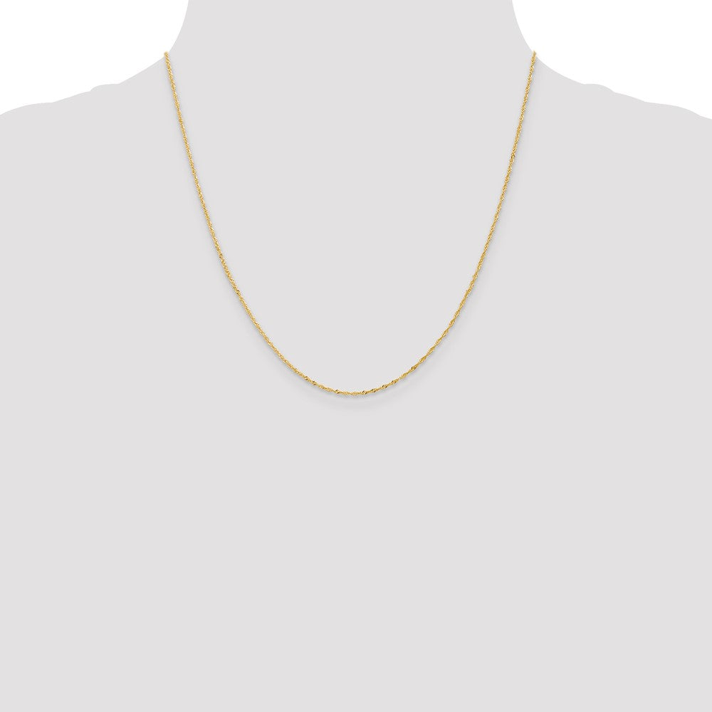 18K 20 inch 1.1mm Singapore with Spring Ring Clasp Chain