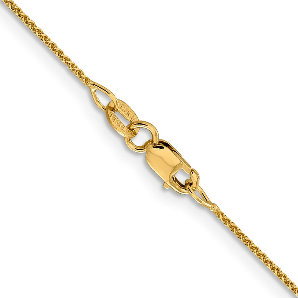18K 24 inch 1mm Diamond-cut Spiga with Spring Ring Clasp Chain