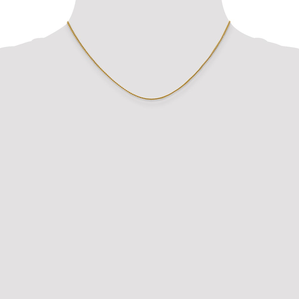 18K 16 inch 1mm Diamond-cut Spiga with Spring Ring Clasp Chain
