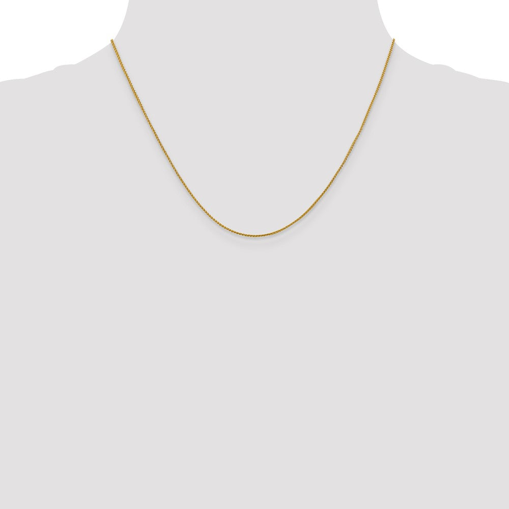 18K 18 inch 1mm Diamond-cut Spiga with Spring Ring Clasp Chain