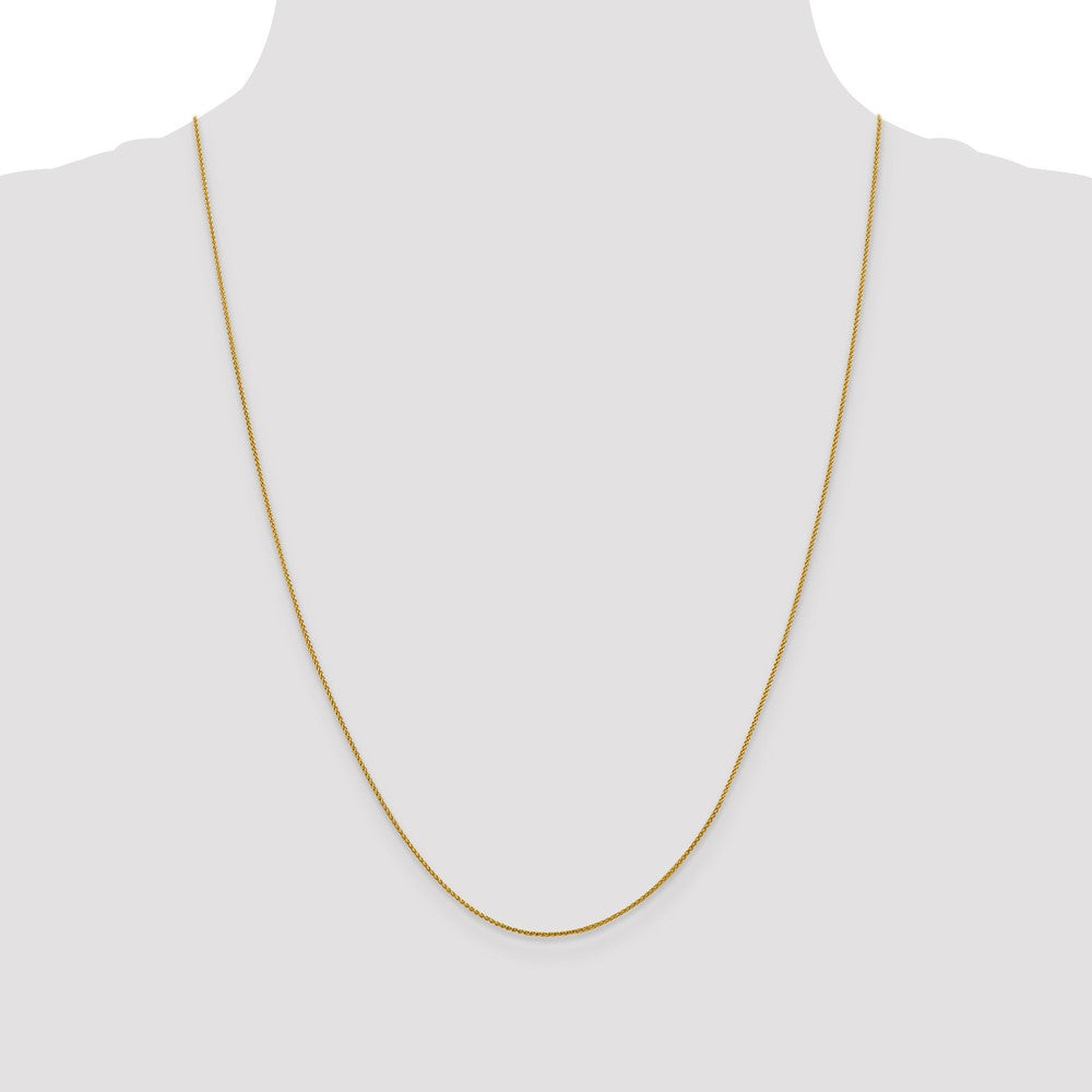 18K 24 inch 1mm Diamond-cut Spiga with Spring Ring Clasp Chain