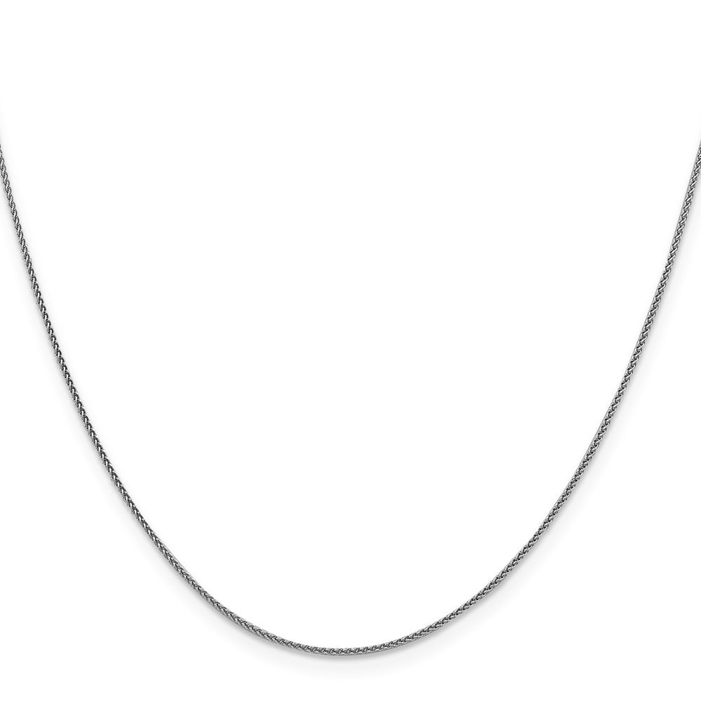 18K White Gold 20 inch 1mm Diamond-cut Spiga with Spring Ring Clasp Chain