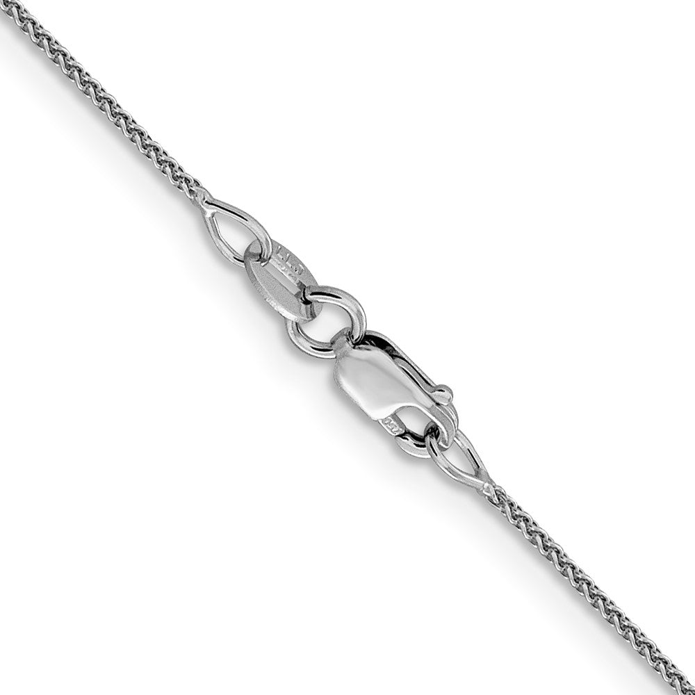 18K White Gold 20 inch 1mm Diamond-cut Spiga with Spring Ring Clasp Chain