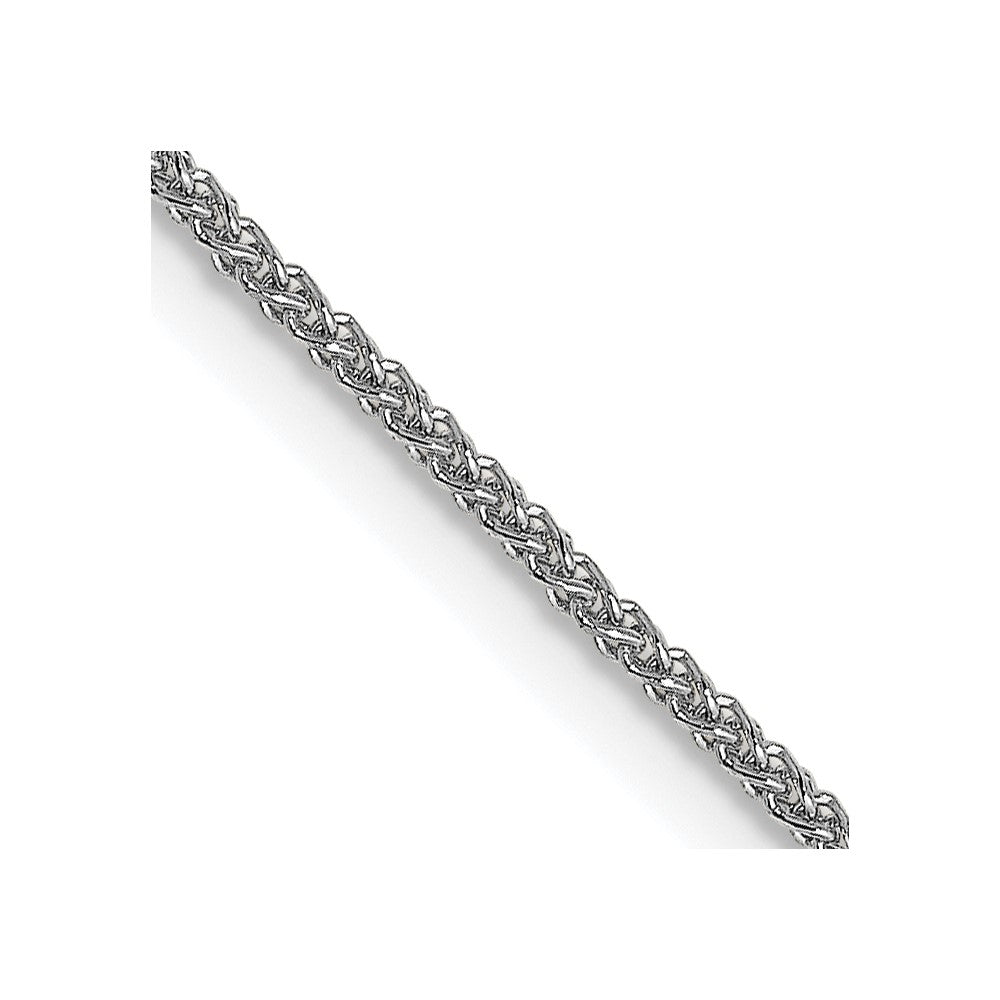 18K White Gold 18 inch 1mm Diamond-cut Spiga with Spring Ring Clasp Chain
