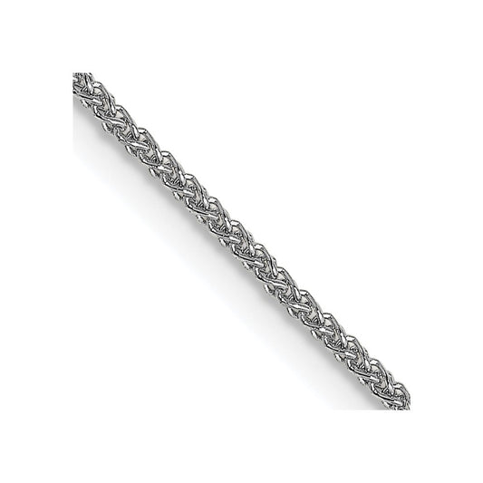 18K White Gold 18 inch 1mm Diamond-cut Spiga with Spring Ring Clasp Chain