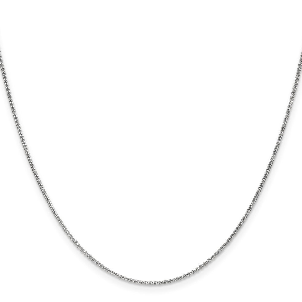 18K White Gold 16 inch 1.5mm Diamond-cut Cable with Fancy Lobster Clasp Chain