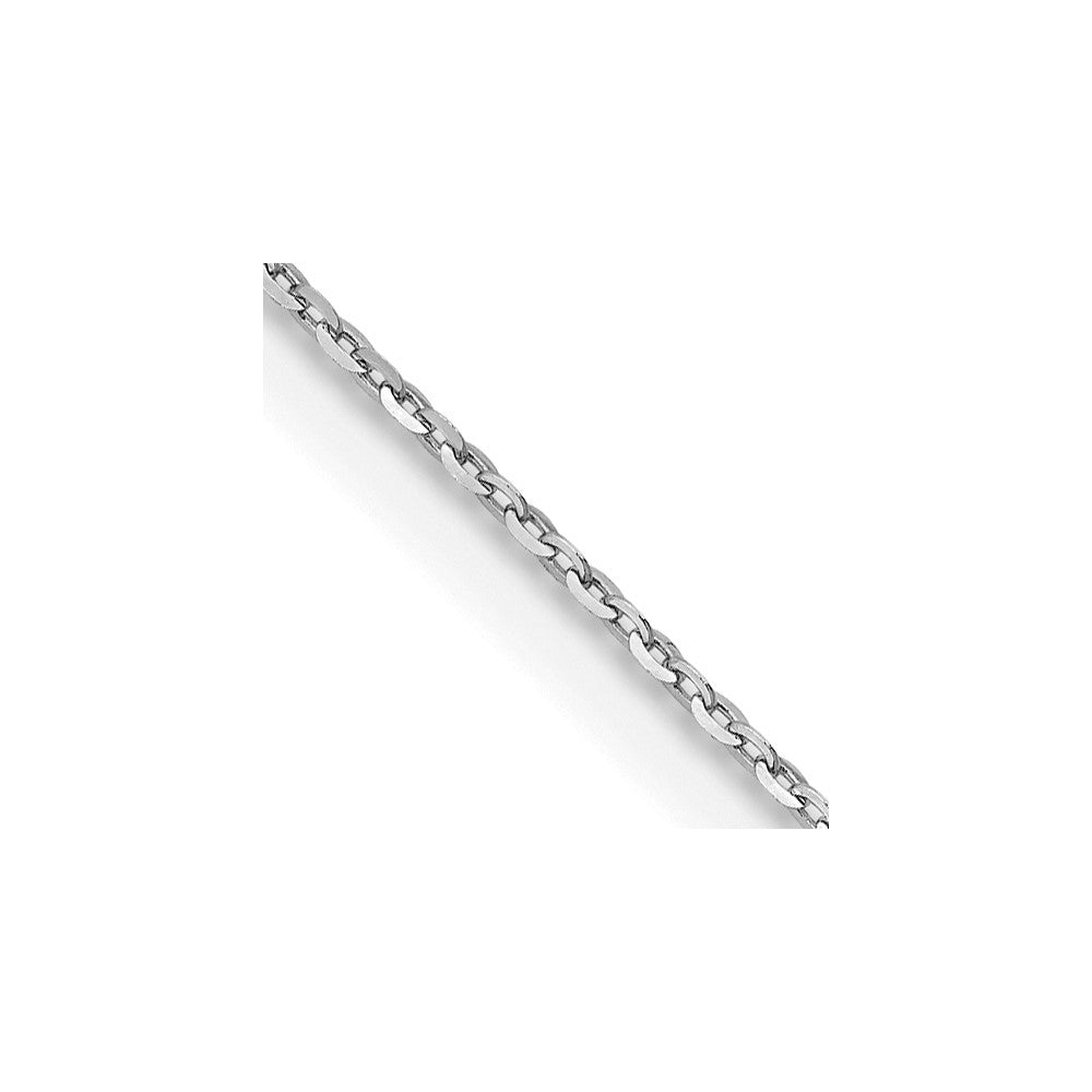 18K White Gold 16 inch 1.5mm Diamond-cut Cable with Fancy Lobster Clasp Chain