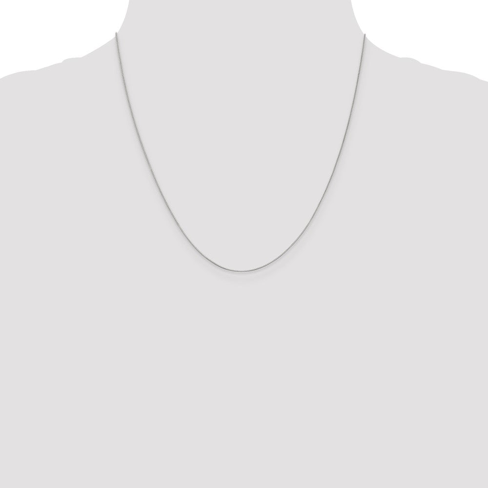 18K White Gold 20 inch .5mm Box with Spring Ring Clasp Chain