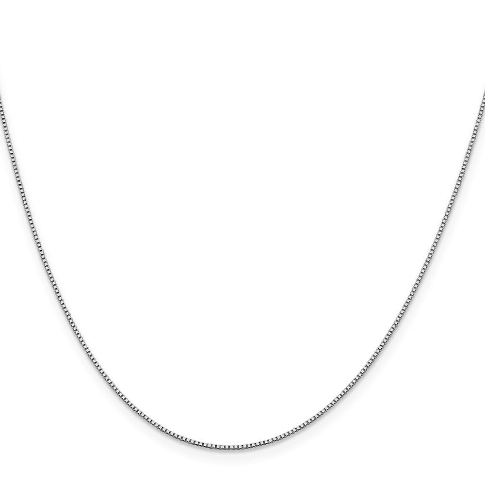 18K White Gold 24 inch .7mm Box with Lobster Clasp Chain