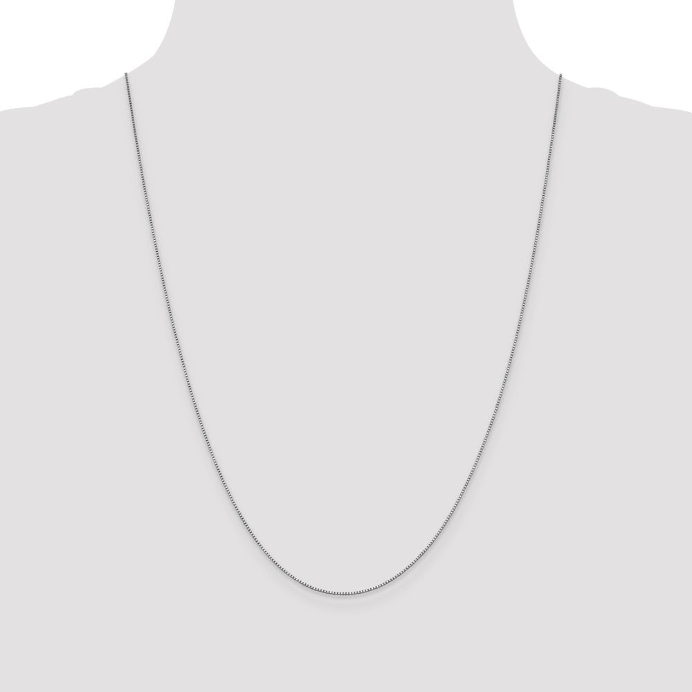 18K White Gold 24 inch .7mm Box with Lobster Clasp Chain