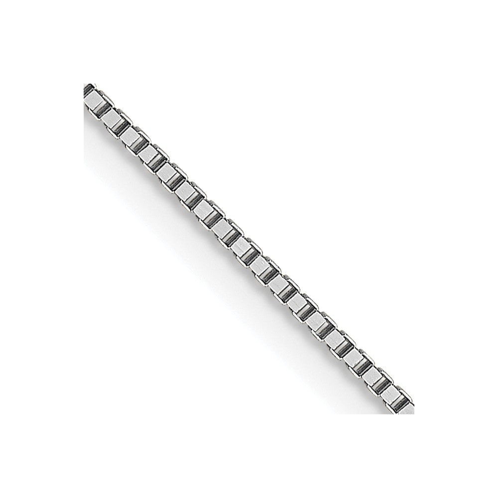 18K White Gold 24 inch .7mm Box with Lobster Clasp Chain