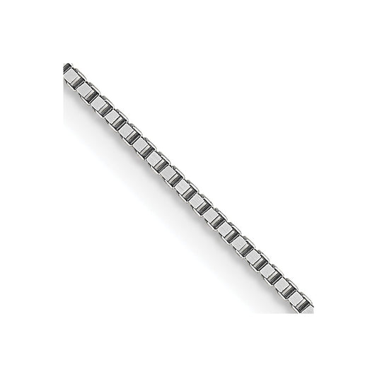 18K White Gold 24 inch .7mm Box with Lobster Clasp Chain