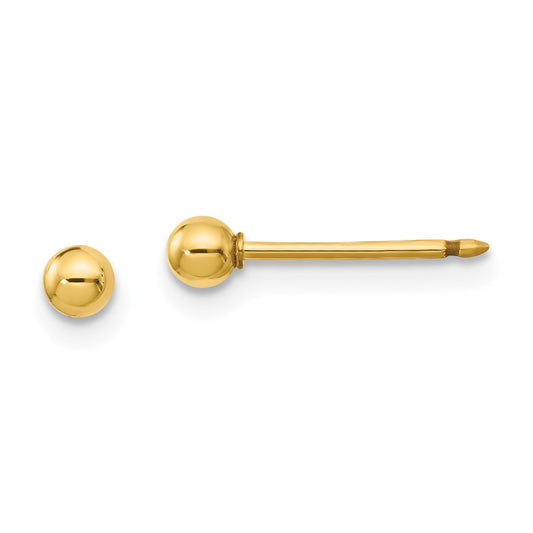 Piercing only 14k 3mm Ball Post Earrings