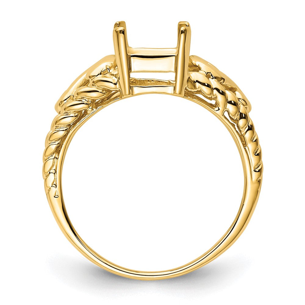 10ky 8x6mm Emerald-cut Gemstone Ring Mounting