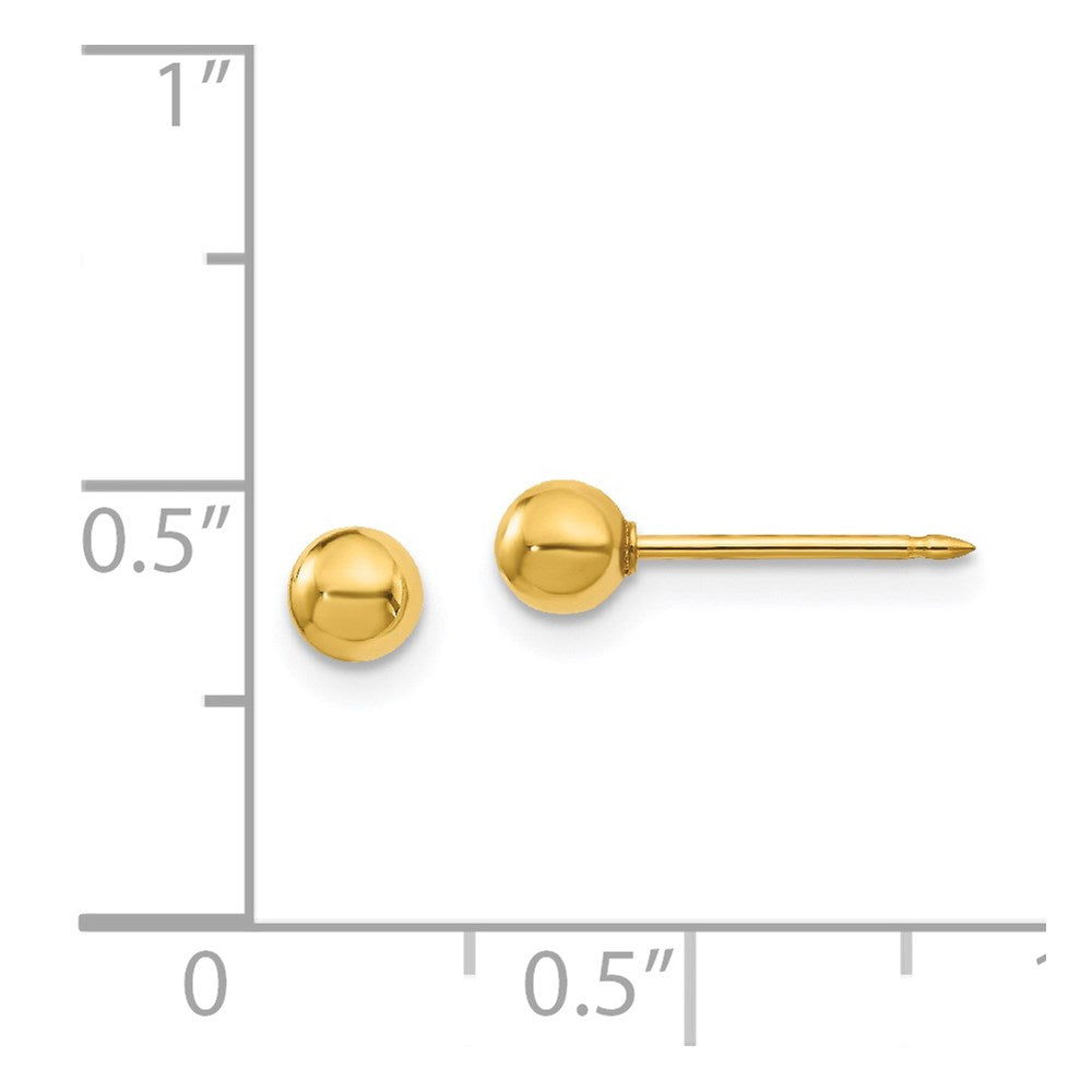 Piercing only 18k 4mm Ball Post Earrings