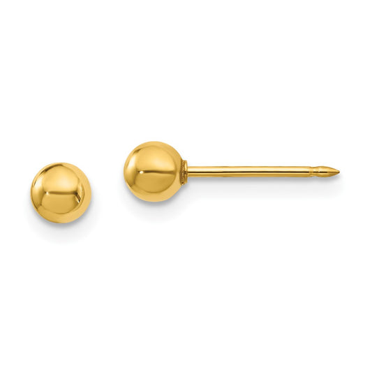 Piercing only 18k 4mm Ball Post Earrings