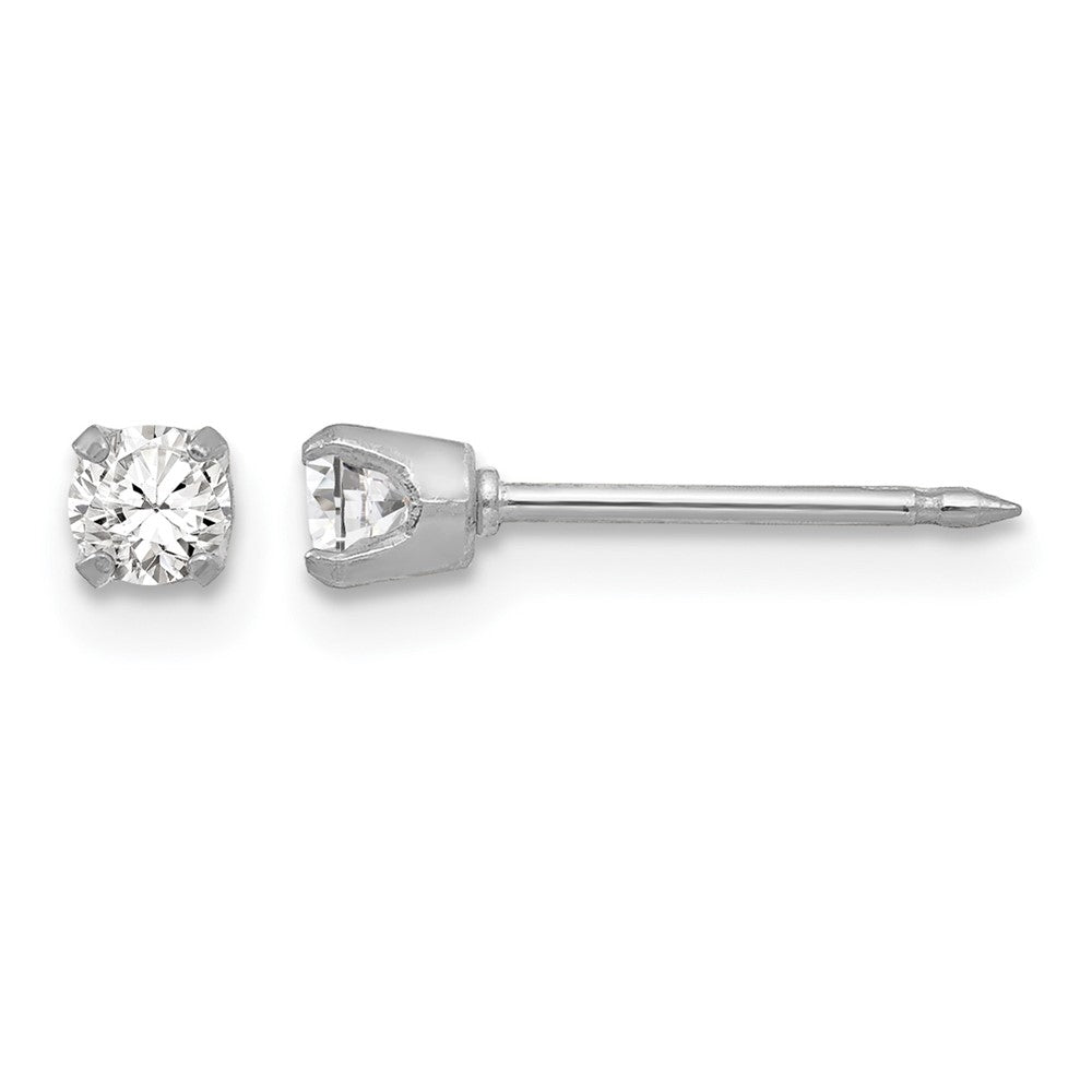 Inverness 18k White 3mm CZ Earrings