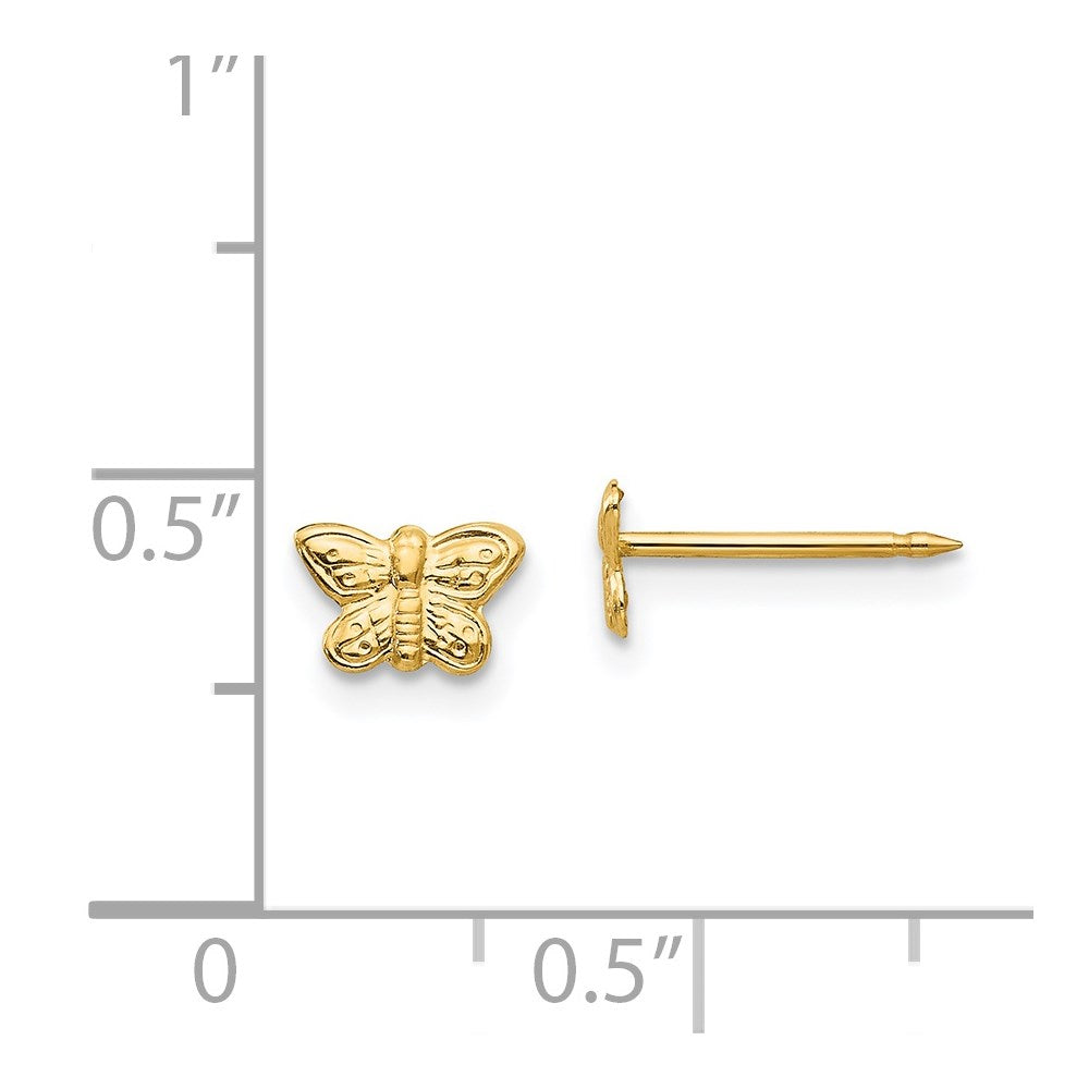 Piercing only 14k 7mm Butterfly Earrings