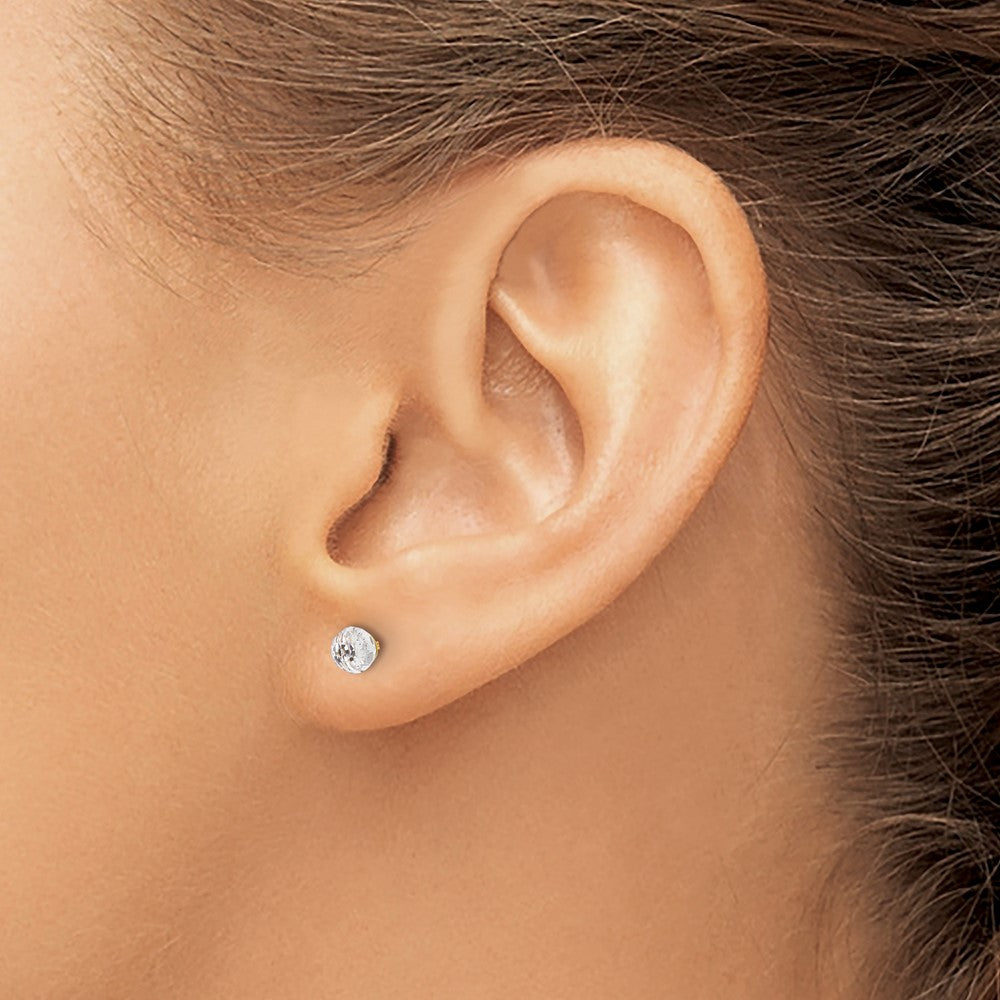 Piercing only 14K Polished 4mm Crystal Faceted Ball Post Earrings
